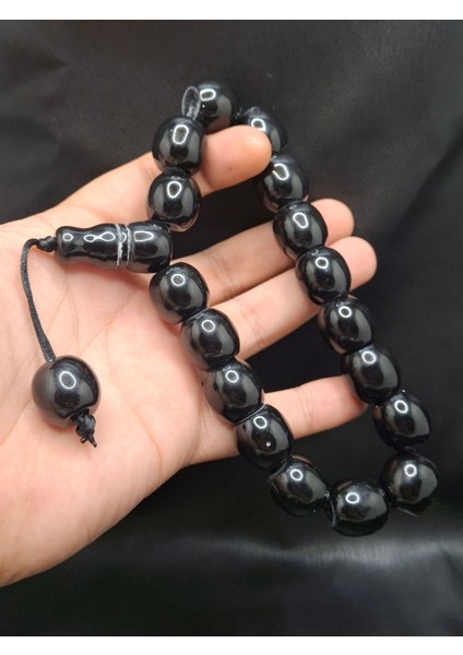 Siyah Renk Özel Lüks Model Maskot Toz Kehribar Tesbih fiyatları