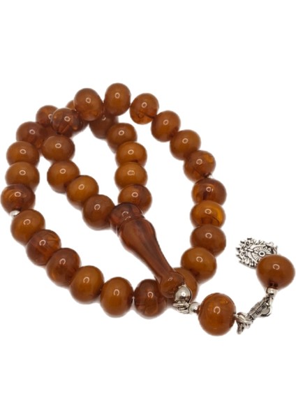 Yassı Model Turuncu Toz Kehribar Tesbih modelleri