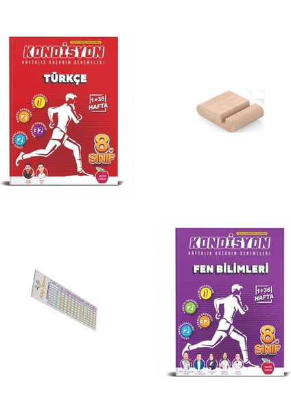 8.sınıf Kondisyon Haftalık Fen Türkçe Kazanım Denemeleri 2026 Lgs +Telefon Tutucu+Çözüm Ayracı