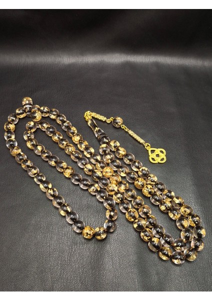 Siyah Renk Altın Varaklı 99'lu Uçak Camı Tesbih modelleri