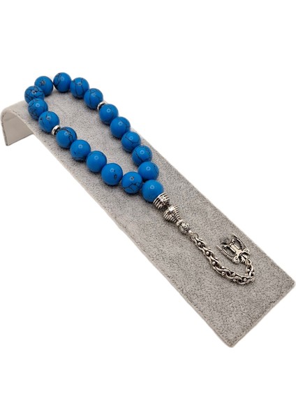 Küre Kesim Mavi Havlit Doğal Taş Maskot Efe Tesbih