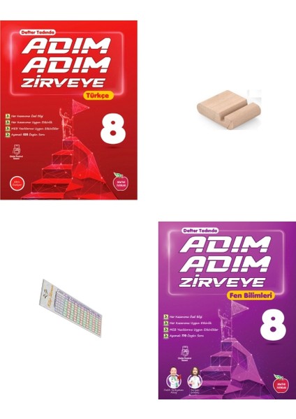 8.sınıf Adım Adım Zirveye Türkçe Fen Bilimleri Soru Bankası 2026 Lgs +Telefon Tutucu+Çözüm Ayracı