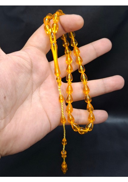 Turuncu Renk Gözyaşı Damla Model Toz Kehribar Tesbih fiyatları