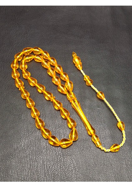 Turuncu Renk Gözyaşı Damla Model Toz Kehribar Tesbih modelleri