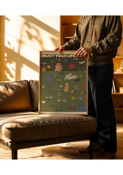 Moments Of Joy – Doğal Ahşap Çerçeveli Poster 2'li Set indirimleri
