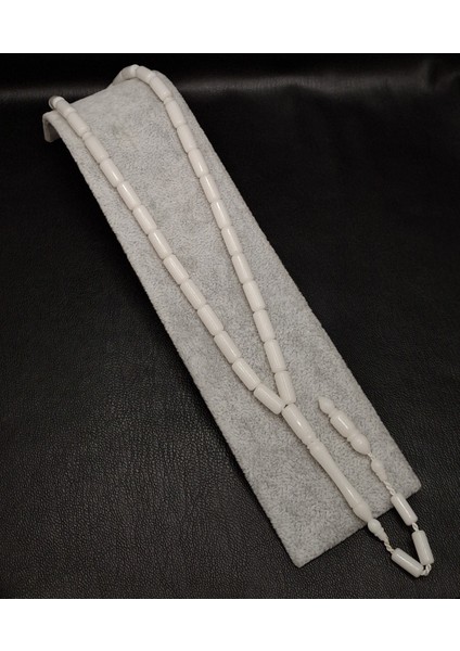 Beyaz Renk Kesme Kesim Sistemli Toz Kehribar Tesbih