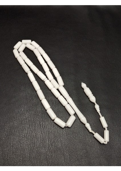 Beyaz Renk Kesme Kesim Sistemli Toz Kehribar Tesbih modelleri