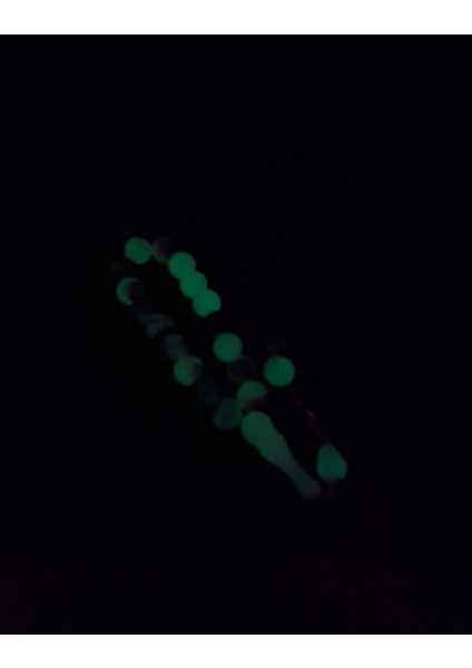 Karanlıkta Yeşil Parlayan Pembe Desenli Püsküllü Kedi Gözü Tesbih