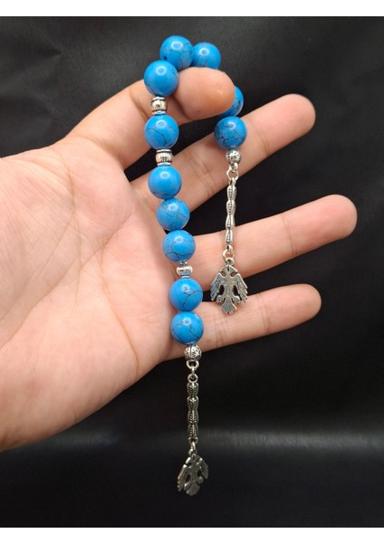 11'li Zaza Model Mavi Doğal Taş Havlit Tesbih fiyatları