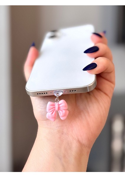 Typ-C Uyumlu Fiyonk Kawaii Tarz Şarj Giriş Koruma Tozluk Telefon Charm modelleri