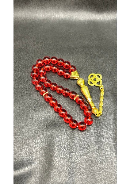 Altın Renk Kombinli Kırmızı Cam Tesbih modelleri