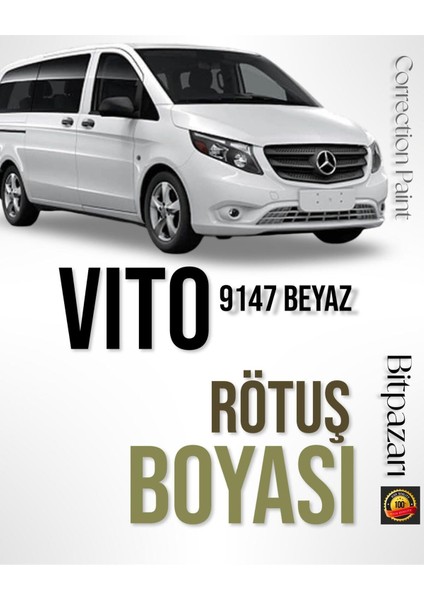 ( Kod- 9147 Beyaz ) - Mercedes Vito Profesyonel Rötüş Boyası - Taş Izi ve Çizik Giderici