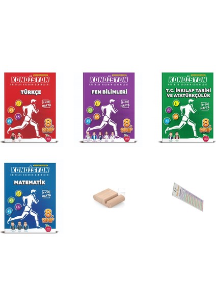 8.sınıf Kondisyon Tüm Dersler Haftalık Kazanım Denemeleri 2026 Lgs +Telefon Tutucu+Çözüm Ayracı