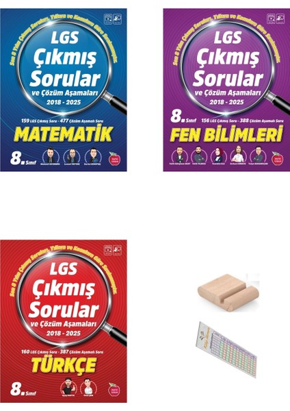 Lgs Çıkmış Sorular ve Çözüm Aşamaları 2018-2025 (Fen Türkçe Matematik ) +Telefon Tutucu+Çözüm Ayr