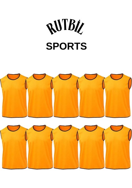 Yetişkin Turuncu 10'lu Halı Saha Yeleği-Halı Saha Bip 10'lu- Antrenman Yeleği Turuncu 10'lu