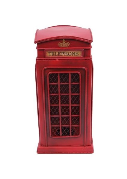Dekoratif Metal Telefon Kulübesi Kumbaralı Biblo Hediyelik Kumbara (292292)