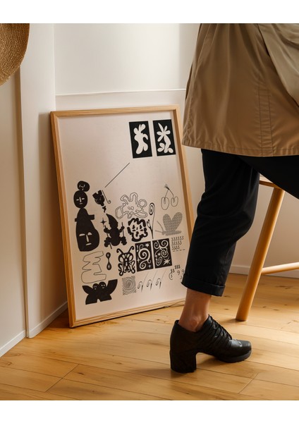 Whisper Shapes – Doğal Ahşap Çerçeveli Poster 2'li Set indirimleri