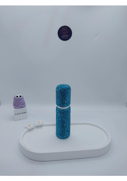 Parıldayan Elmas Işlemeli Mini Doldurulabilir Parfüm Şişesi 10 ml (Mavi) fiyatları