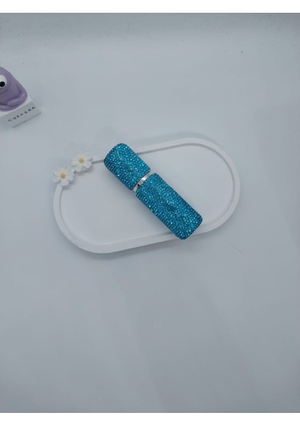 Parıldayan Elmas Işlemeli Mini Doldurulabilir Parfüm Şişesi 10 ml (Mavi) modelleri