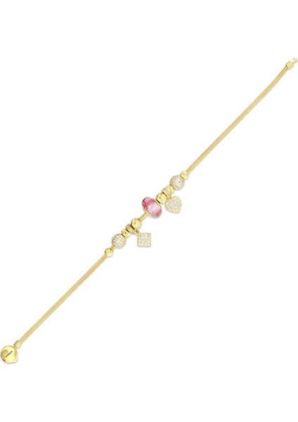 Tasarım Altın Charm Bileklik - 14K