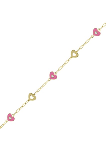 Kalp Figürlü Altın Çocuk Bileklik - 14K fiyatları