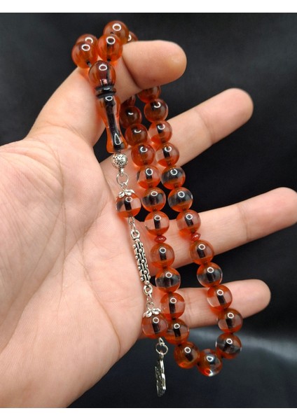 Turuncu Şeffaf Renk Küre Kesim Özel Sürmeli Toz Kehribar Tesbih fiyatları