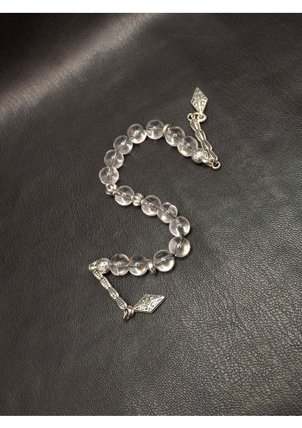 15'li Şeffaf Renk Siyah Ipli Zaza Cam Tesbih fiyatları