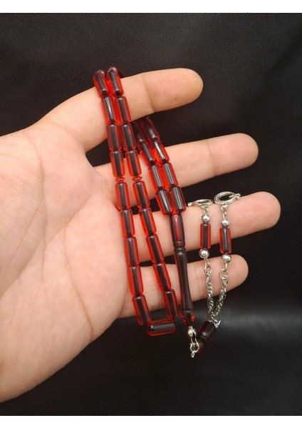 Içi Siyah Kırmızı Renk Kesme Kesim Toz Kehribar Tesbih fiyatları