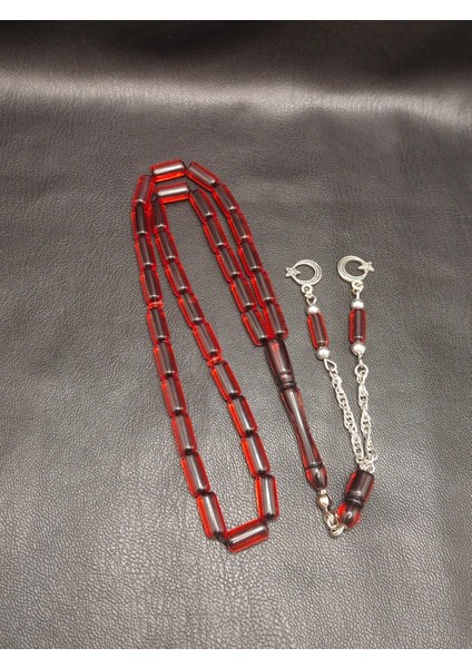 Içi Siyah Kırmızı Renk Kesme Kesim Toz Kehribar Tesbih modelleri