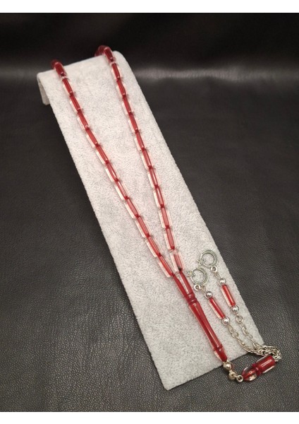 Içi Kırmızı Şeffaf Renk Kesme Kesim Toz Kehribar Tesbih