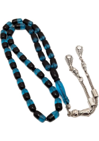 Özel Tasarım Çift Renk Siyah Turkuaz Uçak Camı Tesbih modelleri