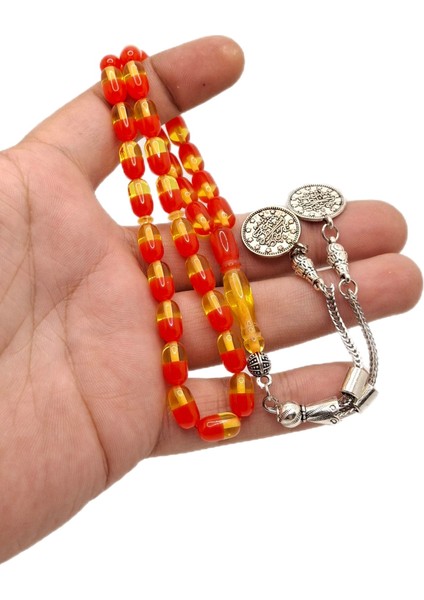 Özel Tasarım Çift Renk Sarı Kırmızı Uçak Camı Tesbih fiyatları