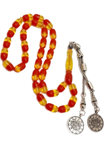 Özel Tasarım Çift Renk Sarı Kırmızı Uçak Camı Tesbih modelleri