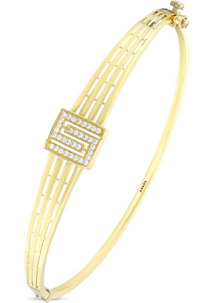 Taşlı Tasarım Altın Kelepçe - 14K fiyatları