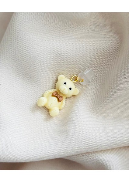 Typ-C Uyumlu Ayıcıklı Kawaii Tarz Şarj Giriş Koruma Charmı Telefon Charm Typ-C modelleri
