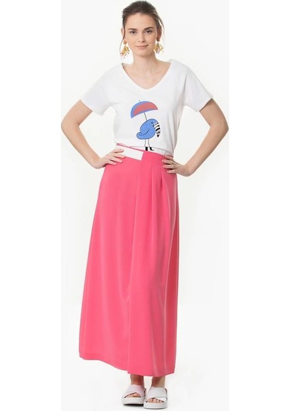 Bel Detaylı Uzun Etek Pembe Y1615009_038