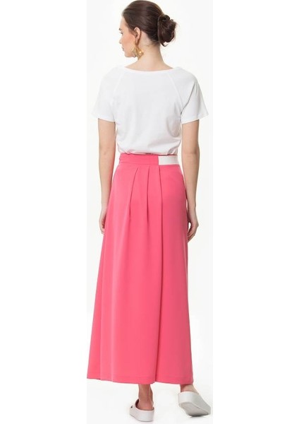 Bel Detaylı Uzun Etek Pembe Y1615009_038 modelleri