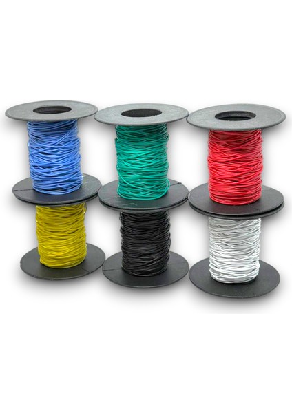 60 Metre, 30AWG, 6 Renk 6X10MT, Çok Damar Montaj Kablosu, Yumuşak Silikon Tel Kablo, Atlama Kablosu