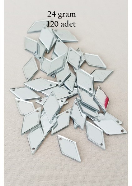 Oya Abiye Bileklik Kolye Pleksi Metalik Plastik Pul Gümüş Renk 24 Gram 120 Adet - BNC577