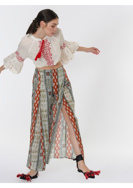 Etnik Desenli Renkli Pantolon Standart Renk Y1967105_089