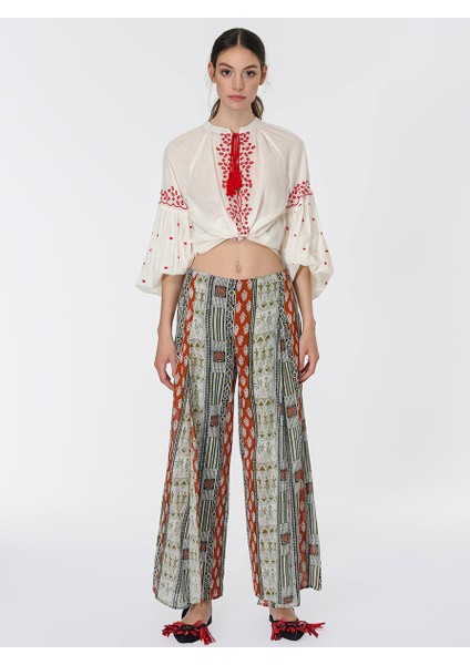Etnik Desenli Renkli Pantolon Standart Renk Y1967105_089 fiyatları