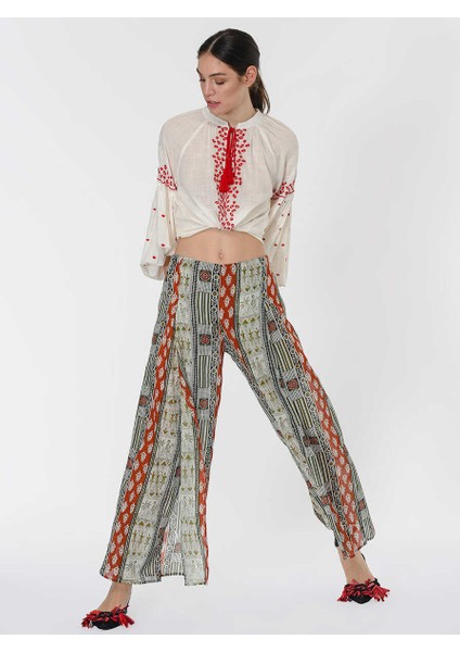 Etnik Desenli Renkli Pantolon Standart Renk Y1967105_089 indirimleri