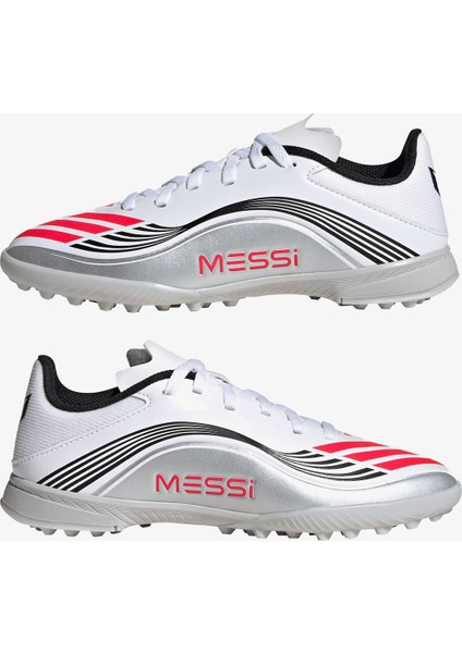 F50 Messi League Çocuk Beyaz Halı Saha Kramponu.-