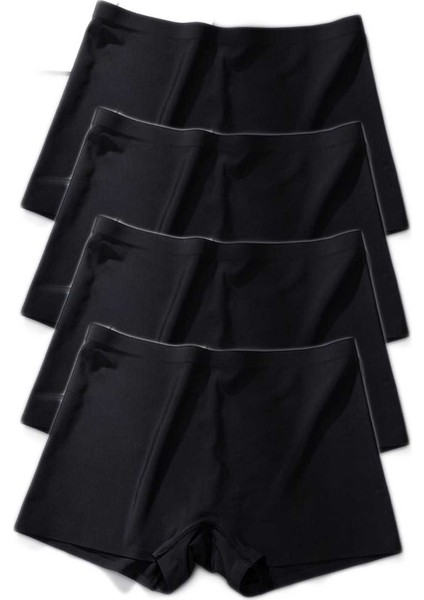 4 Adet Kadın Dikişsiz Görünmez Iz Yapmaz Mini Şort Boxer Siyah fiyatları