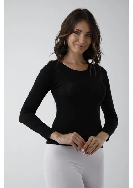Vivaldi Kadın Siyah Uzun Kol Bisiklet Yaka Body Likralı 352 fiyatları