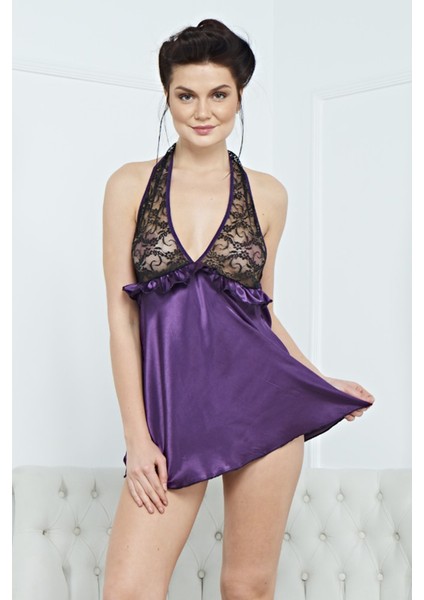 Kadın Şık Saten Gecelik Takım 3525 - Royaleks