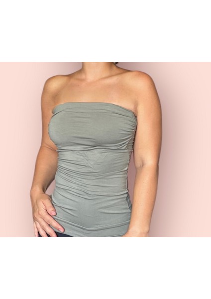 Straplez Örme Basic Kadın Atlet