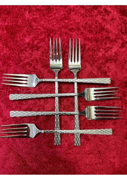 6'lı Lüx Hasır Yemek Çatalı ROYALEKS-69022