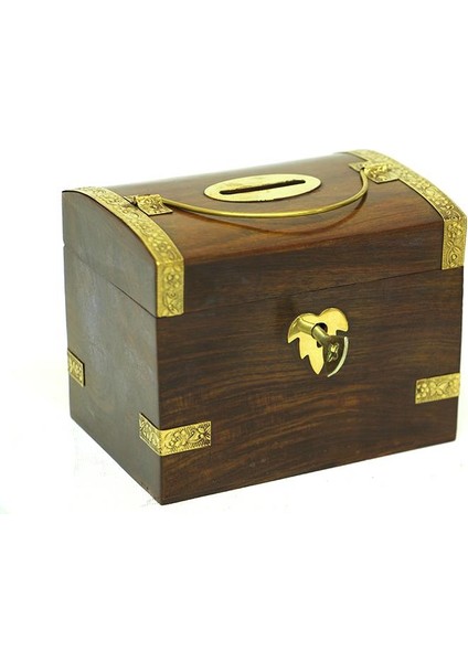 Kumbara Kilitli Ahşap Kutu Kumbara Hediyelik (KNM-H0072) (292292)