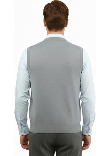 Erkek Düğmeli Yelek Cepli Çelik Örgü Klasik Kalıp 5200L BGL-ST04844 modelleri